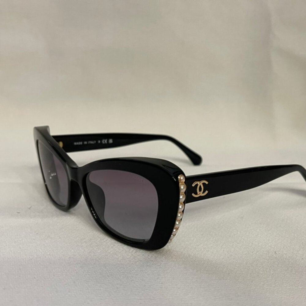 NEW!! SUNGLASSES CHANEL 5481-H c.622/S6 BLACK GOLD PEARL / GREY GRADIENT 56MM